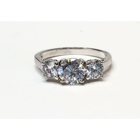 Avon RJ Graziano Past Present Future Cubic Zirconia CZ Silver Tone Ring Size 9.2 - Picture 1 of 5